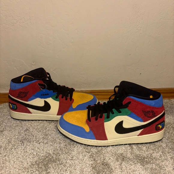 NIKE Blue The Great x Air Jordan 1 Mid 'Fearless' Size 14 - Picture 3 of 6